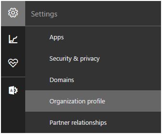 Click on Organizational profile